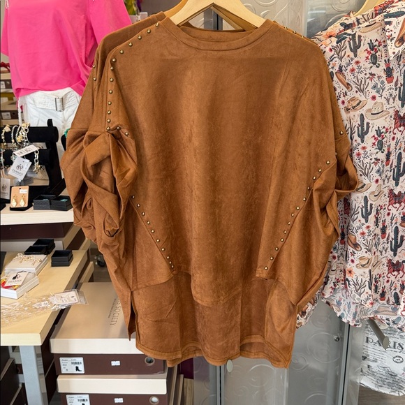 Women's Short Sleeve Tan Top - Picture 3 of 4